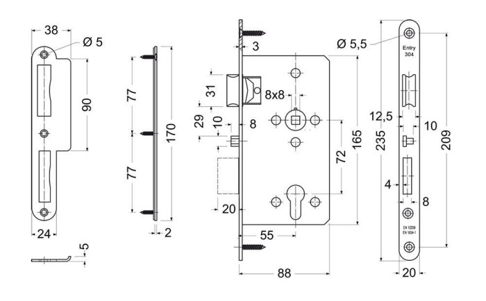 Smart handle SET H.02/ EN.304.SZ.PA.KO.P
