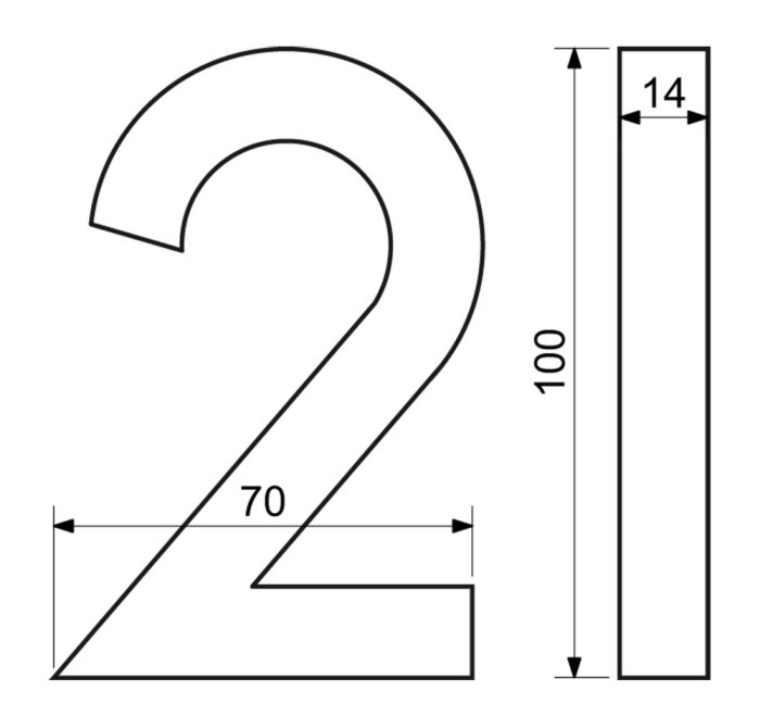 Hlníkové domovní číslo RN.100LV.2.AL.3D
